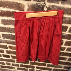 Red flare banana republic skirt